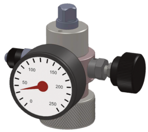 Le vérificateur gonfleur universel permet de charger, vérifier et purger les accumulateurs hydrauliques avec valve en M28x1,5 en toute